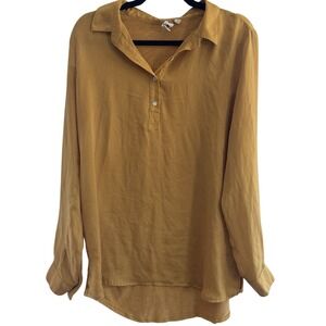 Anthropologie Dolan Left Coast Collection Steinbeck Tunic Womens M Mustard Top